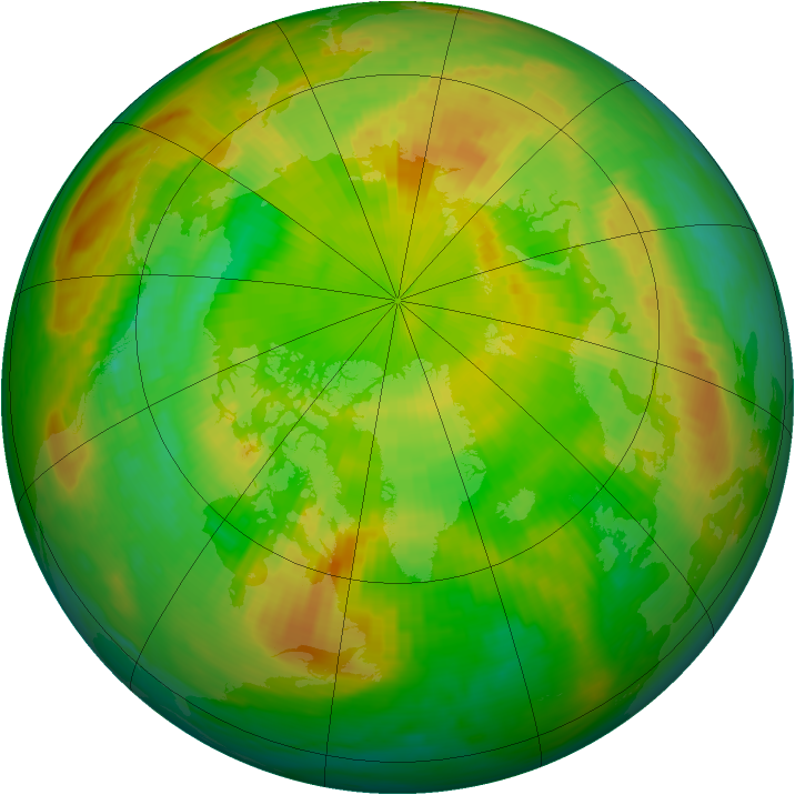 Arctic ozone map for 31 May 1990